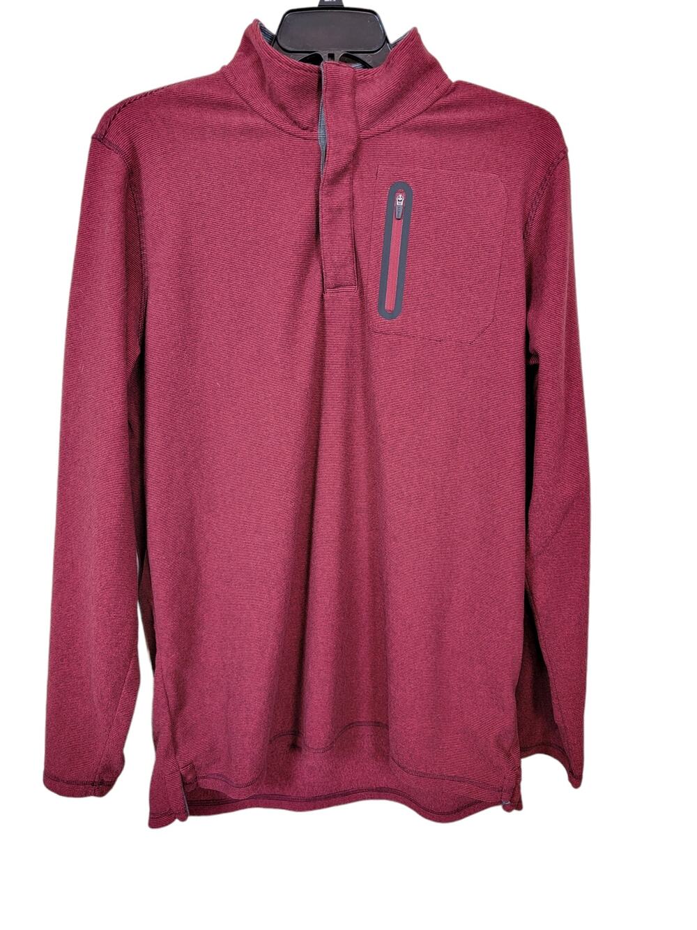L.L. Bean Fleece 1/4 Button Pullover Long Sleeve Mock Neck Size Large Tall